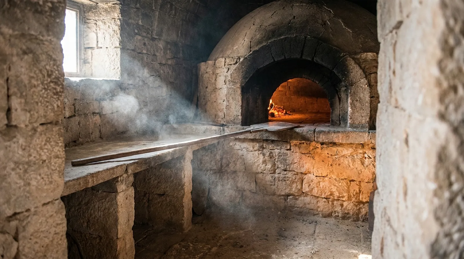 Il forno a pietra, dove il tarallo cuoce la seconda volta